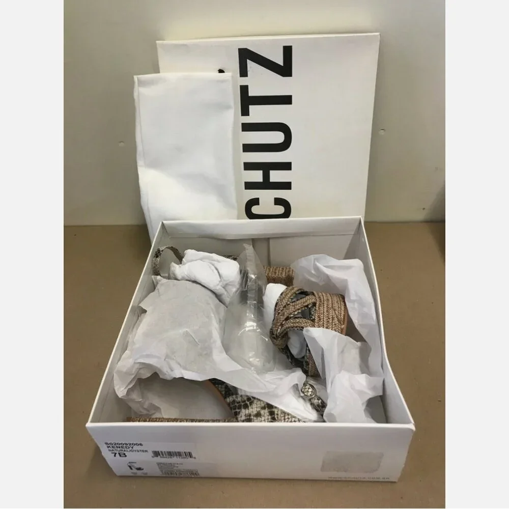 Schutz Kenedy Natural Oyster Braided Platform Heels